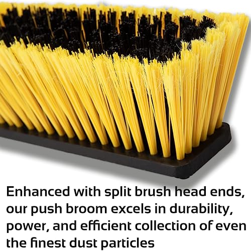 MinuteToCleanIt 18-Inch Heavy Duty Cleaning Brush, Yard Broom with Extendable Handle for Garden, Walkway, Balcony, Industrial Spaces and Outdoor area, 65.3-Inch-Long Pole, Wet & Dry Use, Yellow - Image 2