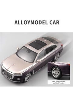 Swift سيارات لعب Hongqi H9 بمقياس 1:24، نموذج مصبوب معدني فاخر، سحب خلفي من سبائك الزنك مع مصابيح أمامية وخلفية، باب مفتوح، نظام تعليق حقيقي للطرق الوعرة، أرجواني  - Image 4