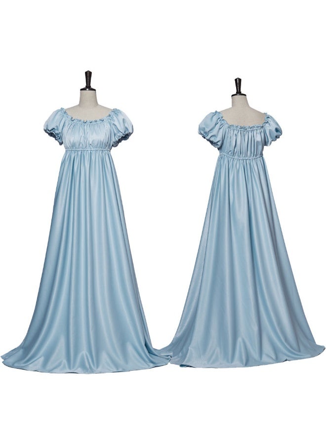 NIBEMINENT Bridgerton dress, medieval retro ball dress, long dress, cosplay stage performance costume - Image 1