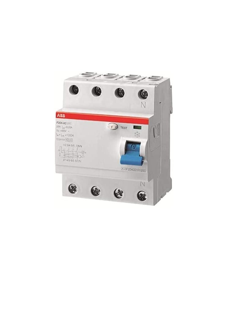ABB Earth leakage circuit breaker 100A 4P 300MA F204 100A/0.30 (ELCB)2CSF204005R3900 (F664) - Image 2