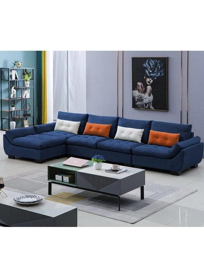 Generic Modern Design L-Shape Sofa Roomy and Cozy Addition to Your Living Space (Blue)  - Image 1