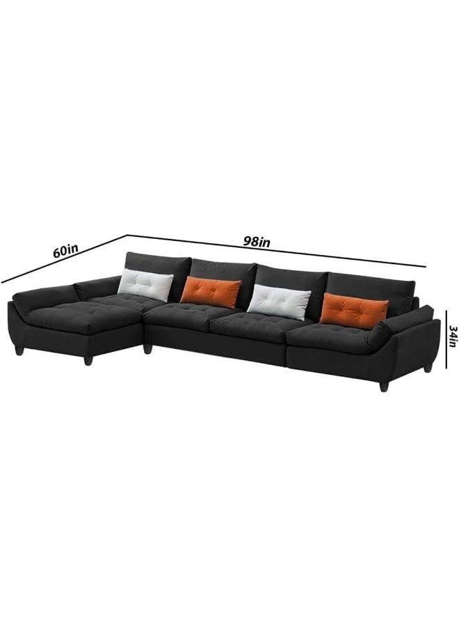 Generic Modern Design L-Shape Sofa Roomy and Cozy Addition to Your Living Space (Blue)  - Image 2