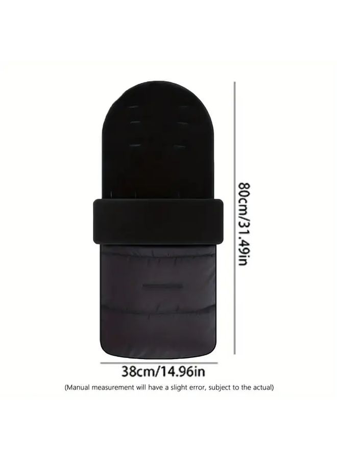 Gray Windproof Winter Stroller Foot Cover Warm Durable Easy Install Pram Pushchair Accessory - Image 2