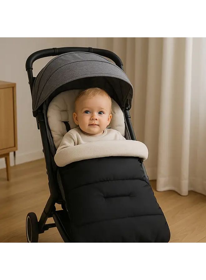 Gray Windproof Winter Stroller Foot Cover Warm Durable Easy Install Pram Pushchair Accessory - Image 4