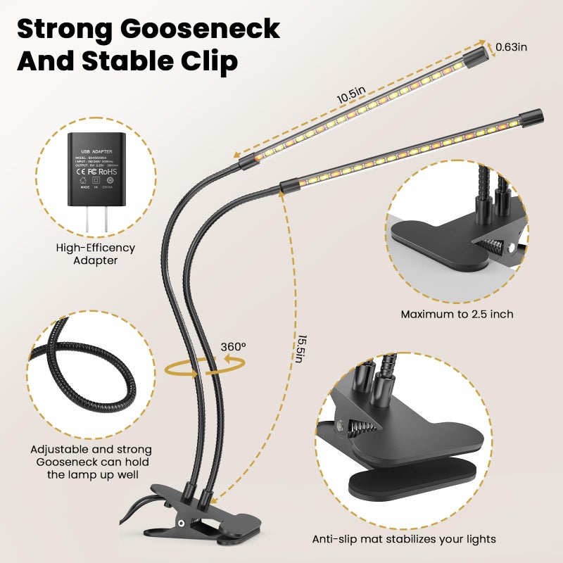 bseah Plant Grow Light for Indoor Plants, Full Spectrum Indoor Grow Light, 3 Modes & 10-Level Dimmable, Auto ON & Off Timer - Image 3