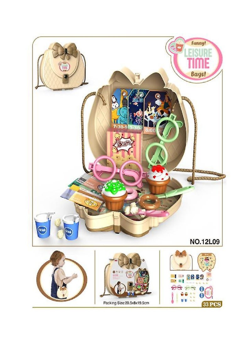 Girls Shoulder Bag Portable Play House Dessert Toy Set - Image 1