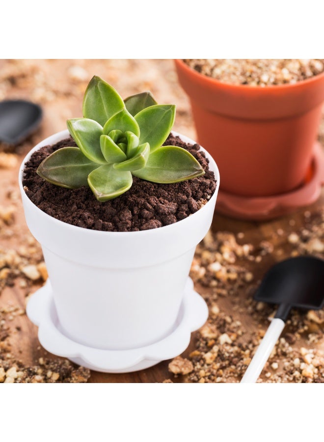 Restaurantware أكواب كعك زهور سعة 6 أونصات، 100 وعاء زهور للحلويات القابلة للاستخدام مرة واحدة - مع أغطية، مع قاعدة صحن قابلة للإزالة، حوامل كعك بلاستيكية بيضاء، للكعك، والبودينغ، والحلويات - Image 3