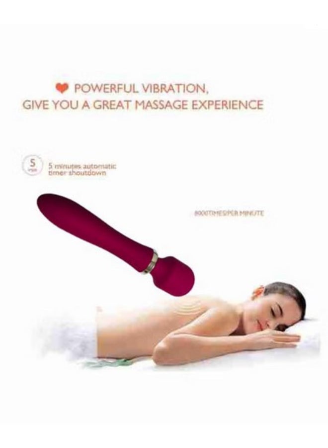 eCares® Rechargeable Handheld Body Massager Wand, Powerful Deep Tissue Muscle Relief, Full Body Massage for Neck, Back, Shoulders & Legs, Quiet Waterproof Portable Relaxation Device for Home & Travel, Red. - Image 3
