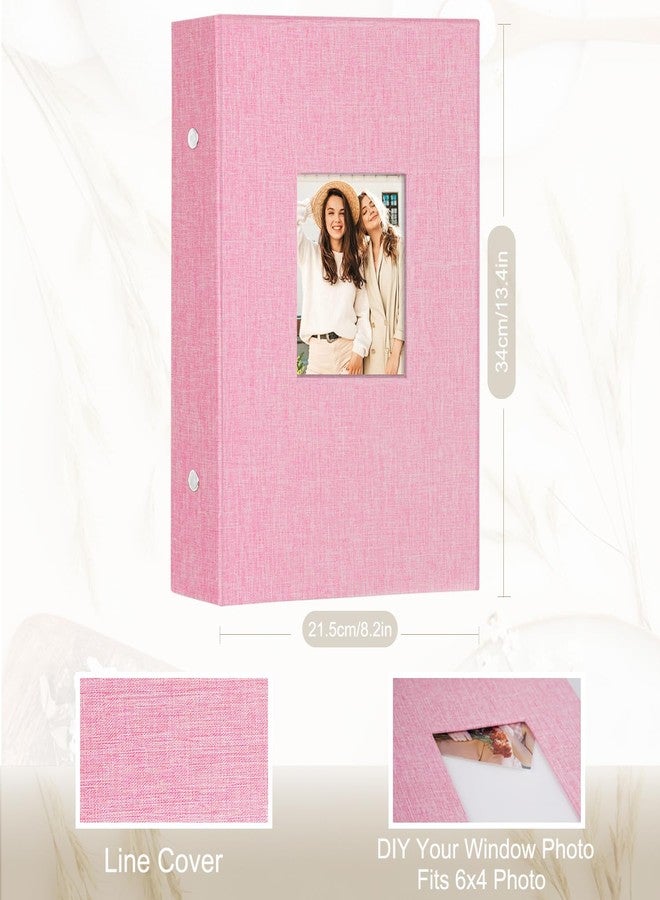 Artmag Fabric Photo Album 4x6 300 Large Capacity for Family Wedding Anniversary Linen Album Holds 300 Horizontal Photos (300 Pockets, Pink) - Image 2