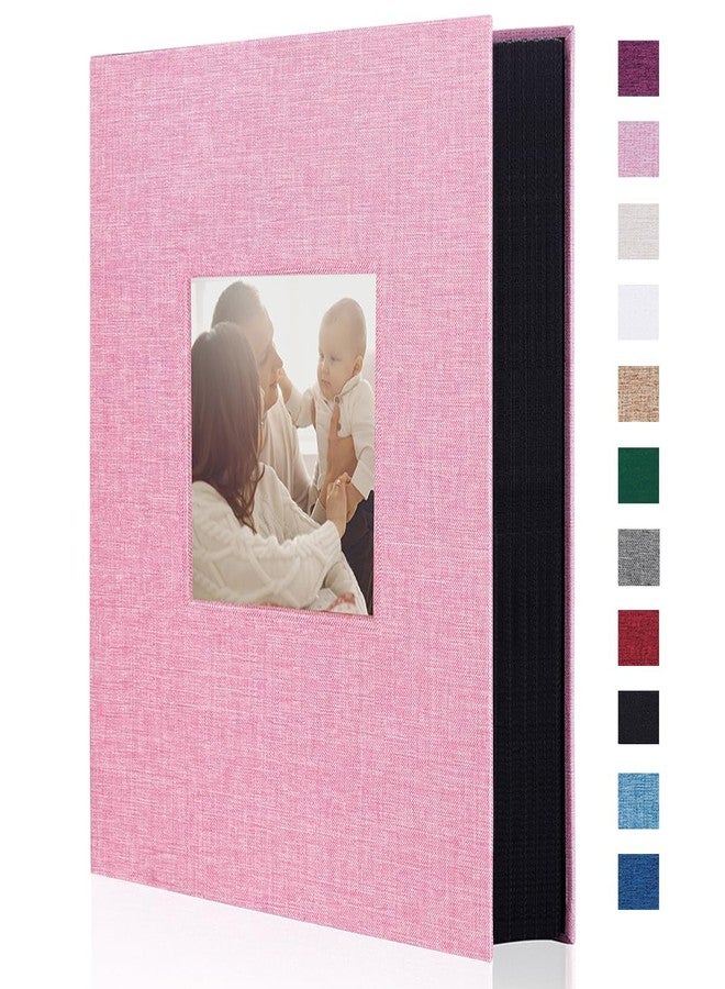 Artmag Fabric Photo Album 4x6 300 Large Capacity for Family Wedding Anniversary Linen Album Holds 300 Horizontal Photos (300 Pockets, Pink) - Image 1
