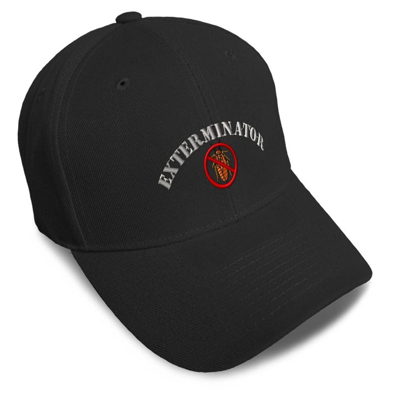 Speedy Pros Baseball Cap Pest Control Exterminator Embroidery Profession Others Acrylic Hats for Men Women Strap Closure Black - Image 2