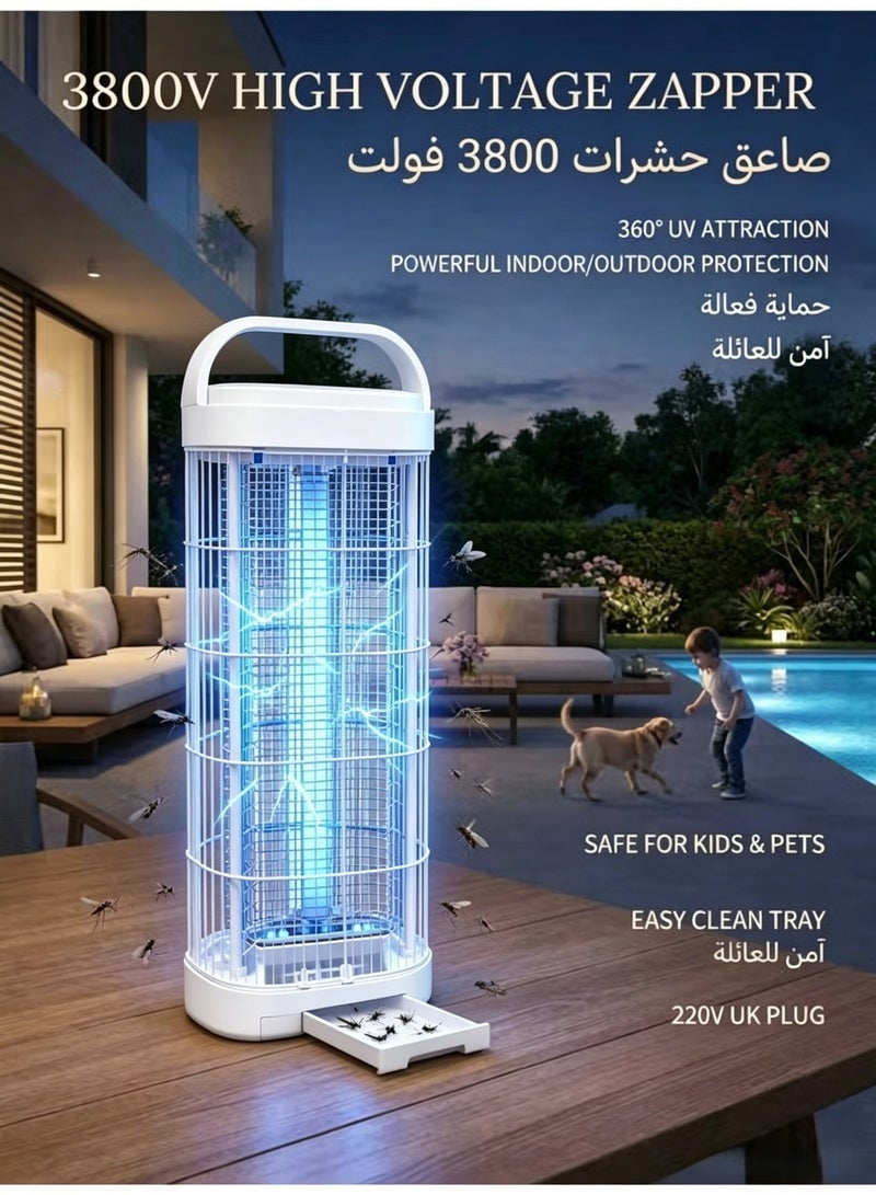 KELIO Mosquito and Insect Zapper 3800V High-Voltage Electric Bug Killer with 365nm UV Light Indoor and Outdoor Fly and Mosquito Trap Powerful Flying Insect Killer Lamp - Image 4
