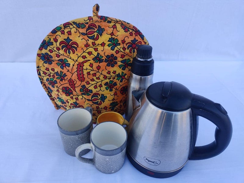 Malan Bai Mandala Tea Cozy Cover Hand Block Winter Tea Cozy Cotton Tea Kettle Warmer Pot Cover Hot Coffee Cover Handamde Kitchen Décor Brand: Malan Bai - Image 1