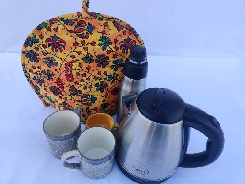 Malan Bai Mandala Tea Cozy Cover Hand Block Winter Tea Cozy Cotton Tea Kettle Warmer Pot Cover Hot Coffee Cover Handamde Kitchen Décor Brand: Malan Bai - Image 3