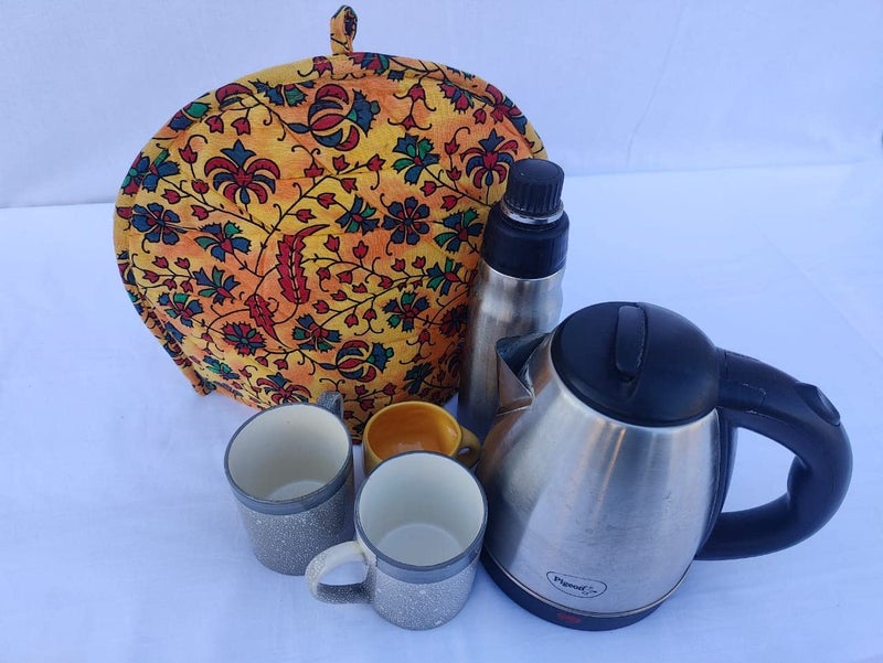 Malan Bai Mandala Tea Cozy Cover Hand Block Winter Tea Cozy Cotton Tea Kettle Warmer Pot Cover Hot Coffee Cover Handamde Kitchen Décor Brand: Malan Bai - Image 2