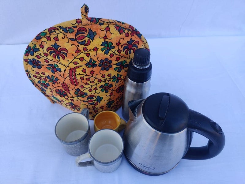 Malan Bai Mandala Tea Cozy Cover Hand Block Winter Tea Cozy Cotton Tea Kettle Warmer Pot Cover Hot Coffee Cover Handamde Kitchen Décor Brand: Malan Bai - Image 4