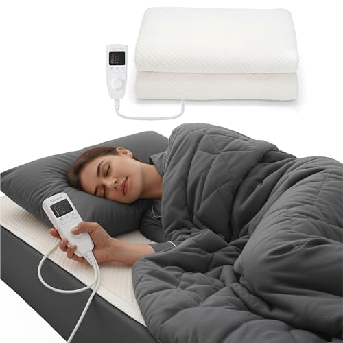 Lifelong Electric Under Blanket for Double Bed (180 x 160 cm) | Soft Fleece | Safe Heating Blanket Bed Warmer | 1-5 Temp Level & 1-10 hrs Timer | Detach & Wash | Heats After You Sleep/Sit Over It - Image 1