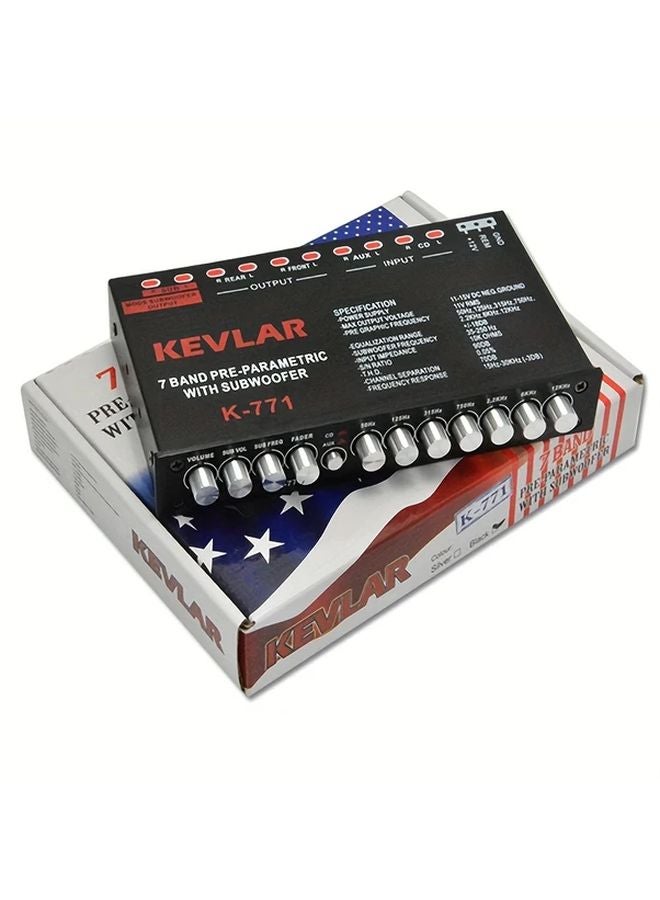 مُوازن رسومي صوتي للسيارات 7 نطاقات K771 مضخم صوتي للسيارات والعربات المنزلية والدراجات النارية - Image 1