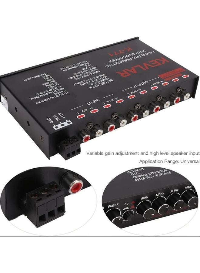 مُوازن رسومي صوتي للسيارات 7 نطاقات K771 مضخم صوتي للسيارات والعربات المنزلية والدراجات النارية - Image 4