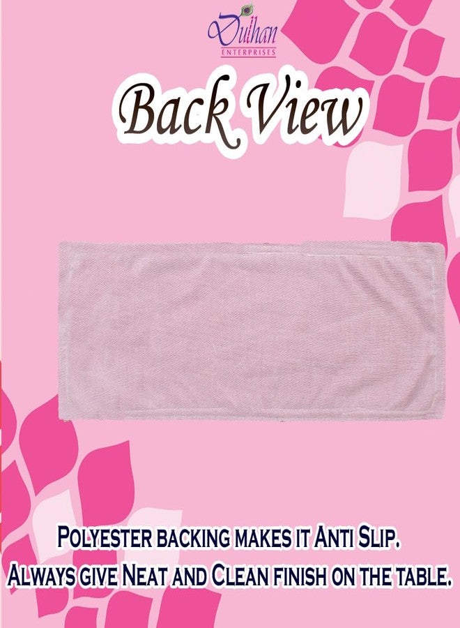 Dulhan Divine Pooja Cloth for Mandir |Pack of 2| Long Size Puja Aasan, 10x30 Inch, Pink Velvet Altar Cloth for Puja Table, Chowki, Puja Cloth for God Idol Sitting|Mandir Ka Kapda for Baithak Mat - Image 5