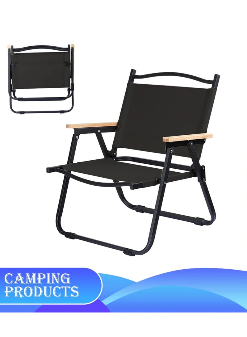 AGD Comfortable Folding Chair for Hiking, Camping, and Travel, Easy to Carry and Store, Black - Image 3