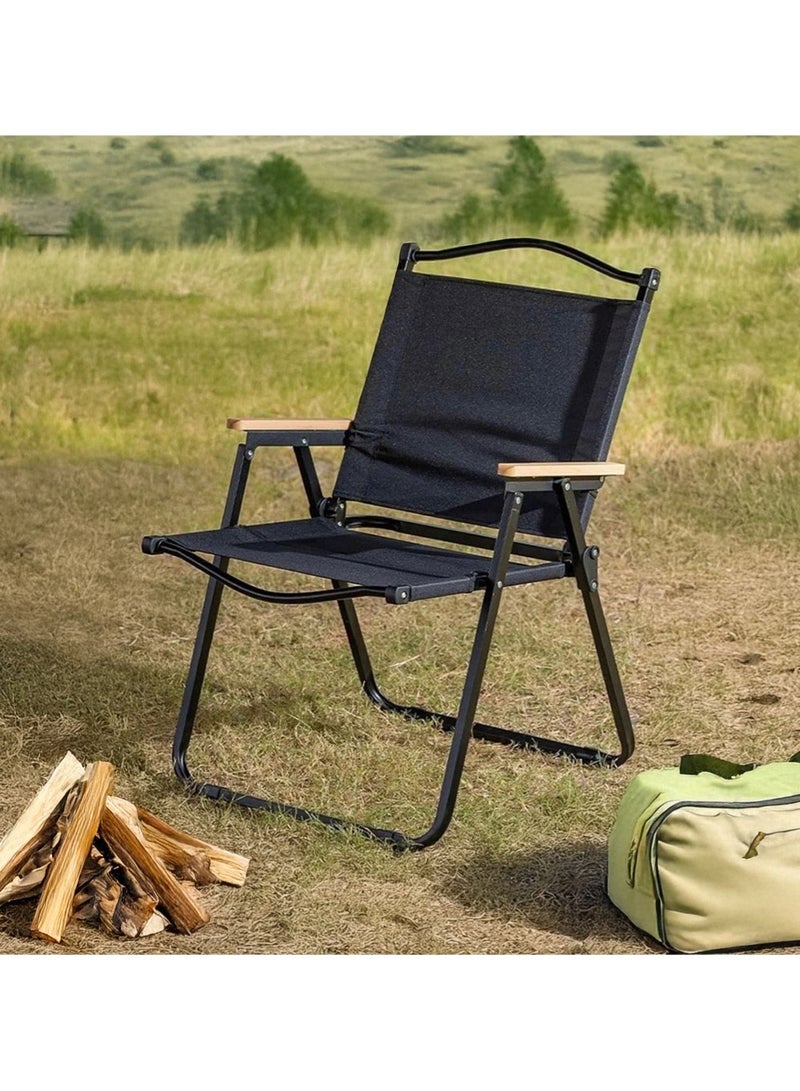 AGD Comfortable Folding Chair for Hiking, Camping, and Travel, Easy to Carry and Store, Black - Image 2