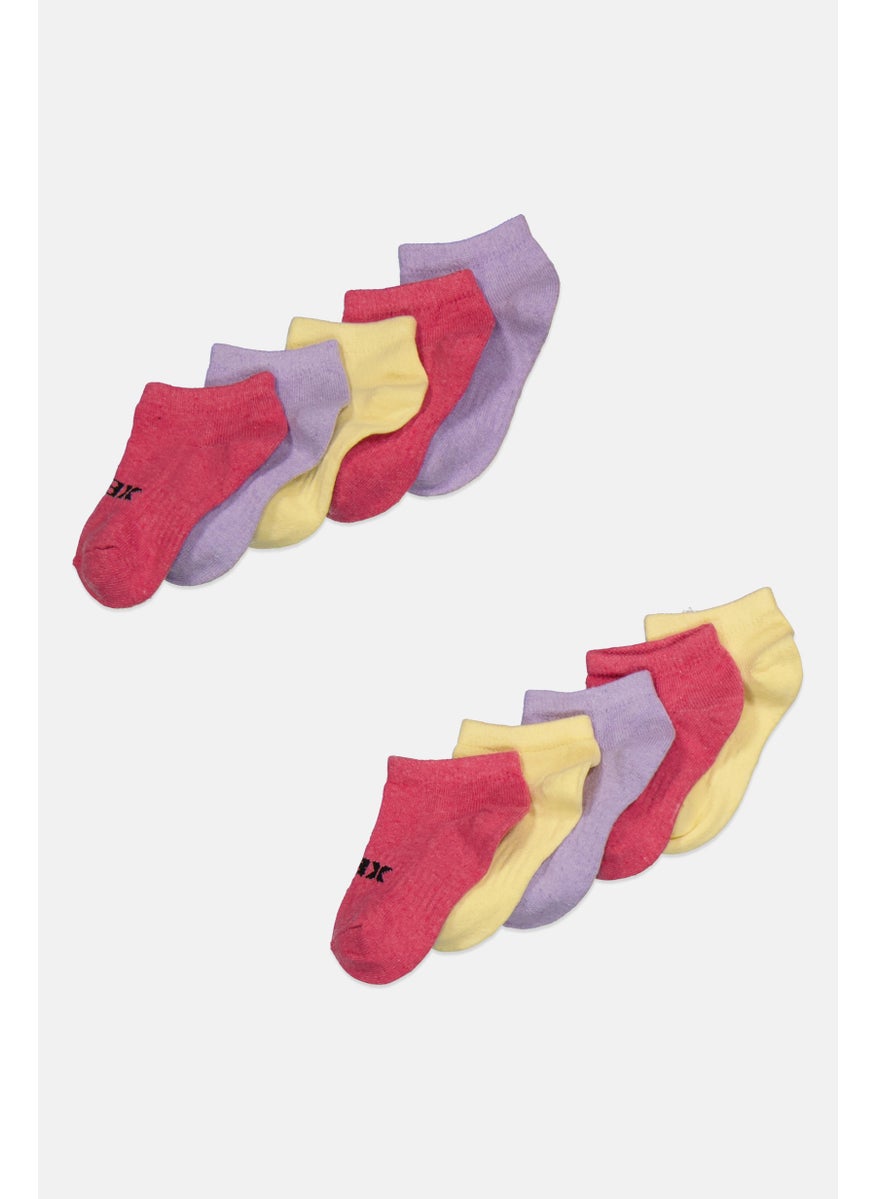 RBX Kids Girl 10 Pairs Brand Logo Socks, Yellow  - Image 2