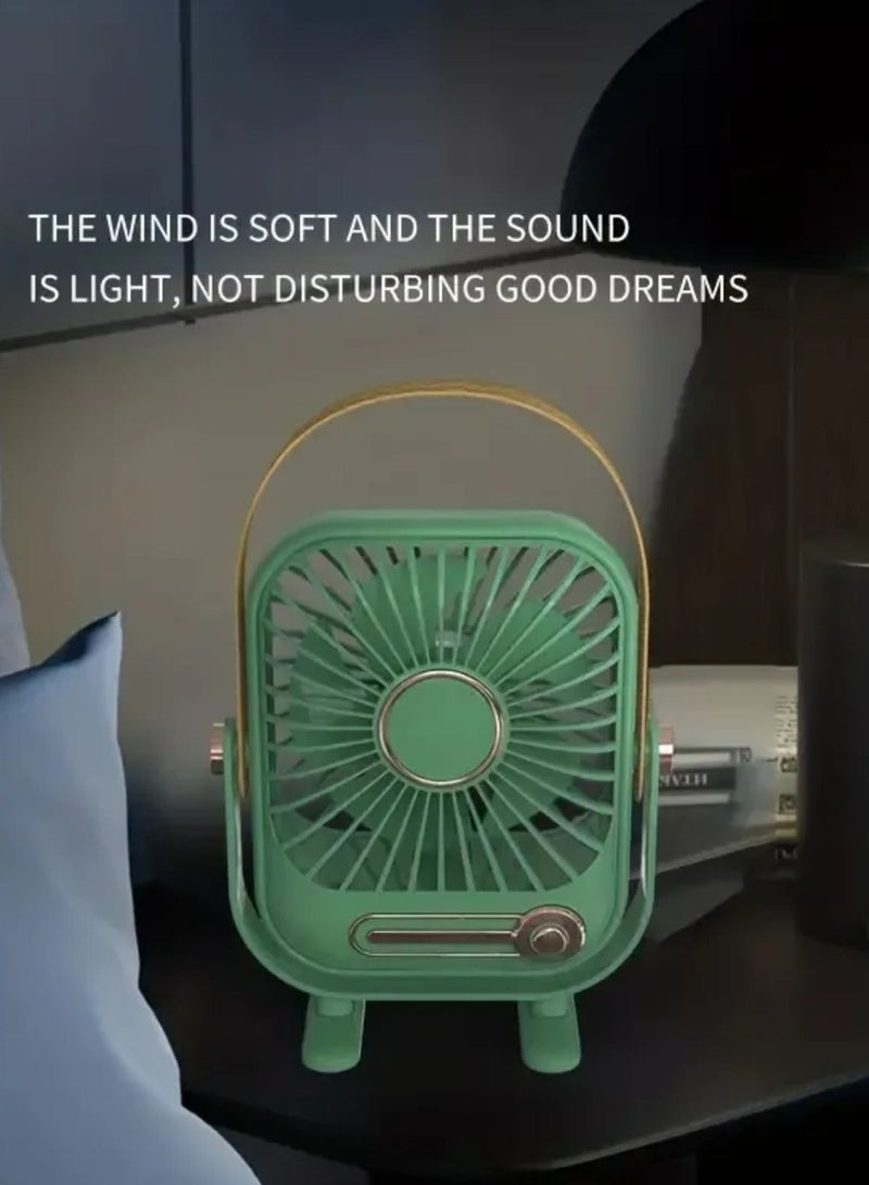 Desktop Mini Portable Electric Fan Plug-in Desktop Fan Is Holding A Small Fan