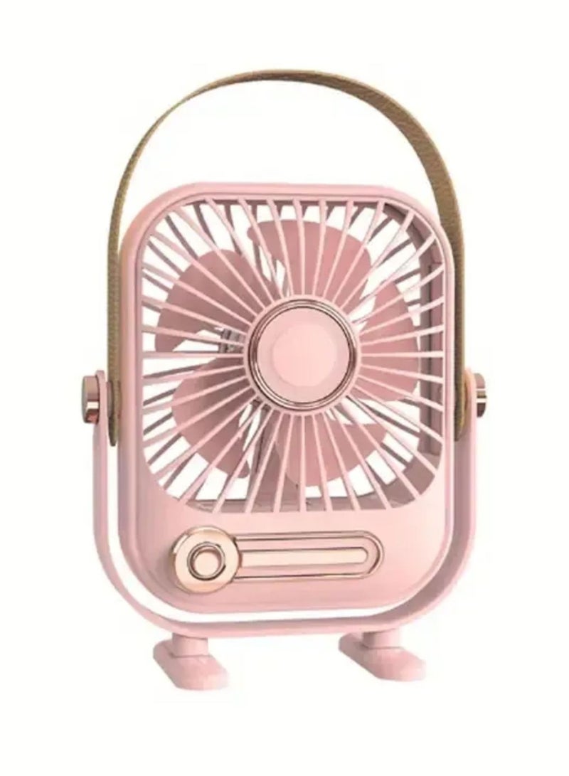 Desktop Mini Portable Electric Fan Plug-in Desktop Fan Is Holding A Small Fan