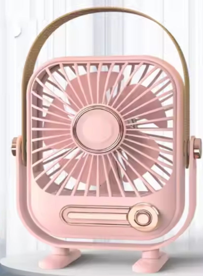 Desktop Mini Portable Electric Fan Plug-in Desktop Fan Is Holding A Small Fan