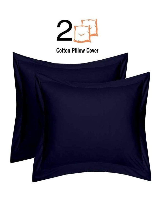 SEM B GRA Oxford Pillow Cover Set of 2 Cotton (455 TC) with Zipper Closure,(18 x 28 Inches, Dark Bule, 2 Pieces,Cotton,Zip Closure) - Image 2