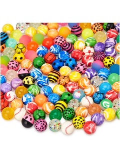 MATICAN MATICAN 100-Pack Bouncy Balls Bulk, Assorted Design 1.25" Rubber High Bouncing Balls for Kids, Party Favors, Carnival Prizes, 1.25-Inch  - Image 1