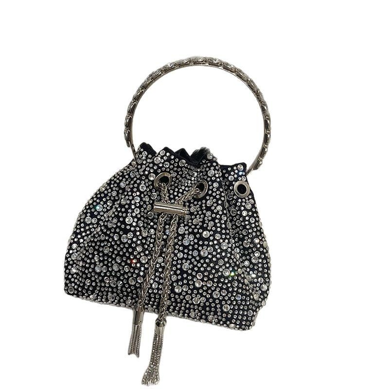 Fashion Mini Exquisite Pleated Bag Shiny Colored Diamond Wave Dot Niche High-End Hand-Carried Crossbody Bag - Image 5
