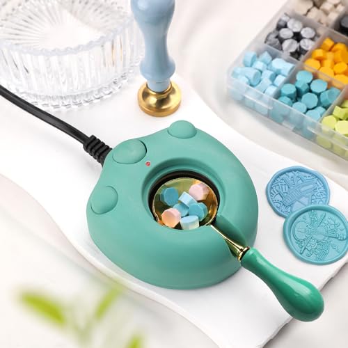 WUERLIN Electric Green Wax Seal Warmer with Spoon and Tweezers - Great Tool for DIY Wax Seals and Stamps - Image 5