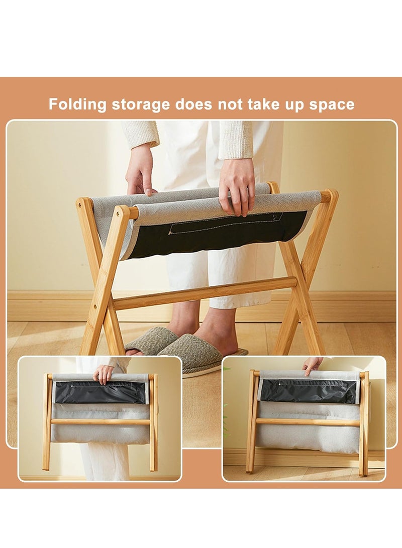 XiuWoo Multifunctional  Foldable Wood Foot Stool, Ottoman Foot Rest, Under Desk Footrest with Removable Soft Foot Rest Pad for Home, Office - Image 2