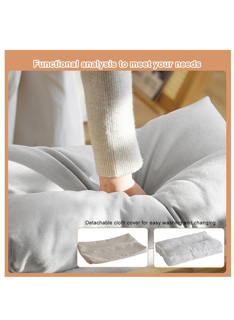 XiuWoo Multifunctional  Foldable Wood Foot Stool, Ottoman Foot Rest, Under Desk Footrest with Removable Soft Foot Rest Pad for Home, Office - Image 3