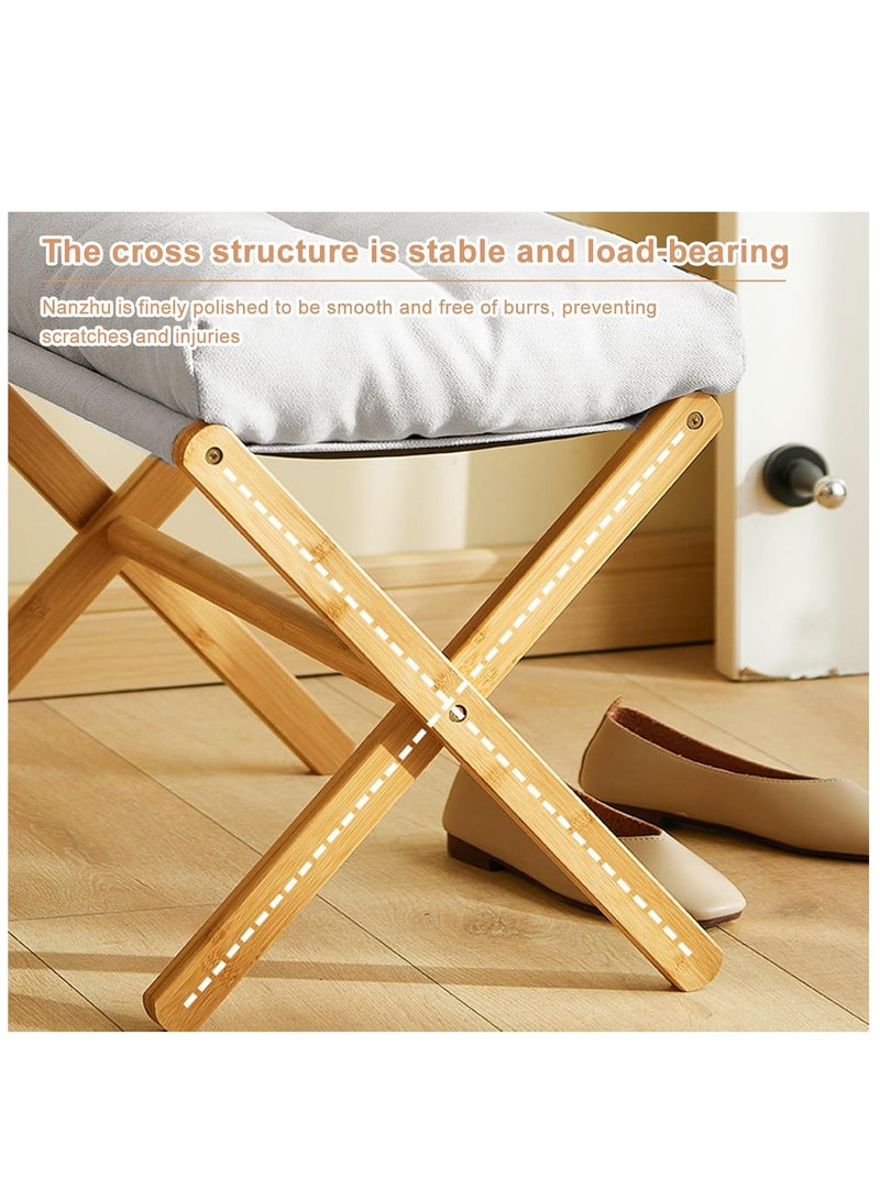 XiuWoo Multifunctional  Foldable Wood Foot Stool, Ottoman Foot Rest, Under Desk Footrest with Removable Soft Foot Rest Pad for Home, Office - Image 4