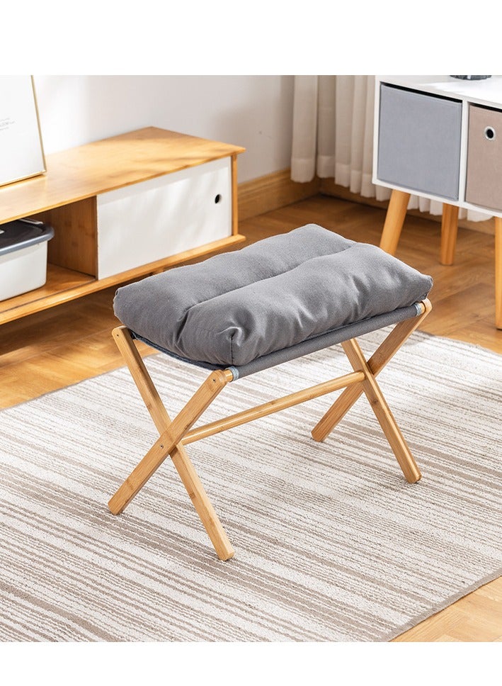 XiuWoo Multifunctional  Foldable Wood Foot Stool, Ottoman Foot Rest, Under Desk Footrest with Removable Soft Foot Rest Pad for Home, Office - Image 1