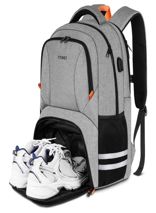 Ytonet Gym Backpack For Men Women, Travel Sports Backpack With Shoe Compartment USB Charging Port, Large Workout Water Resistant College Bag Fit 17.3 Inch Laptop, Hiking, Black - Image 1