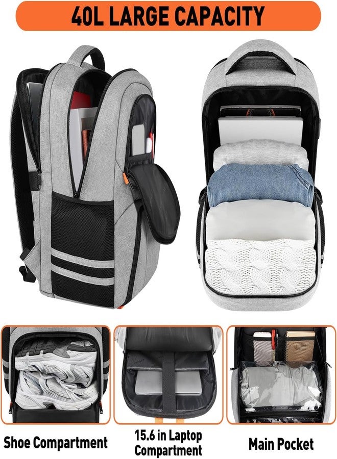 Ytonet Gym Backpack For Men Women, Travel Sports Backpack With Shoe Compartment USB Charging Port, Large Workout Water Resistant College Bag Fit 17.3 Inch Laptop, Hiking, Black - Image 3
