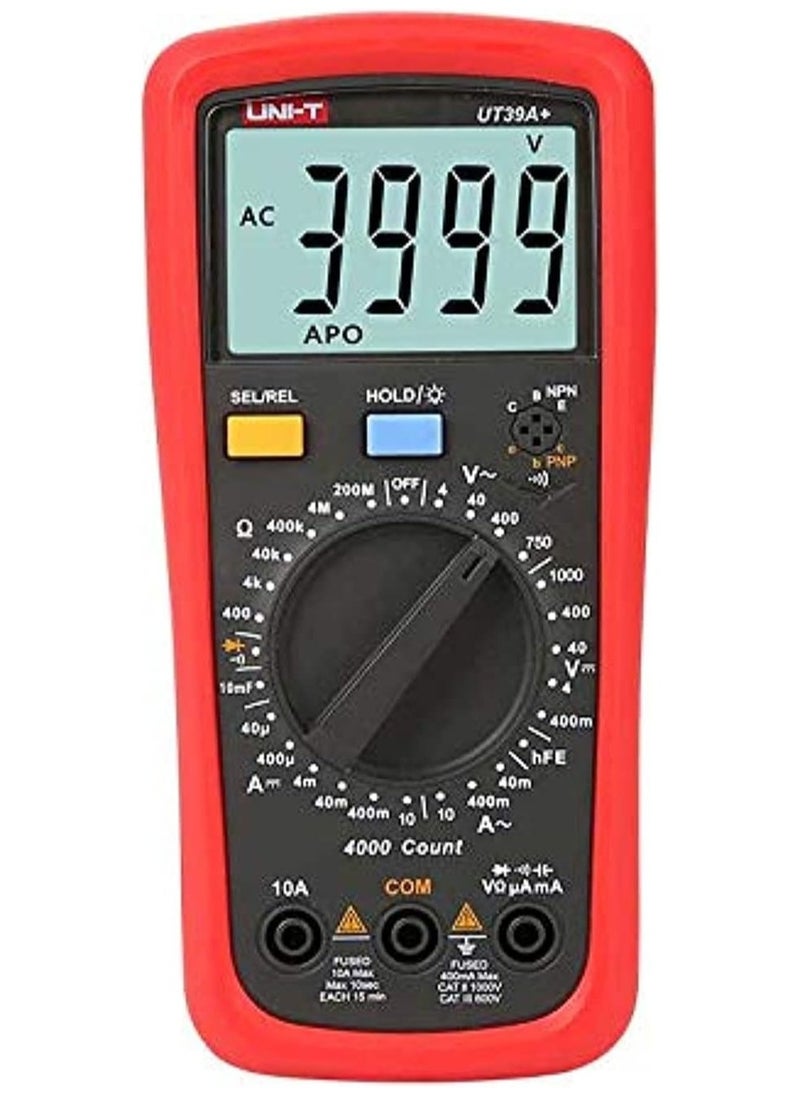 UNI-T UNI-T-UT39A+ Modern Digital multimeter (Capacitance 10mF)-1000VDC & 750 VAC (10A MAX)  - Image 2