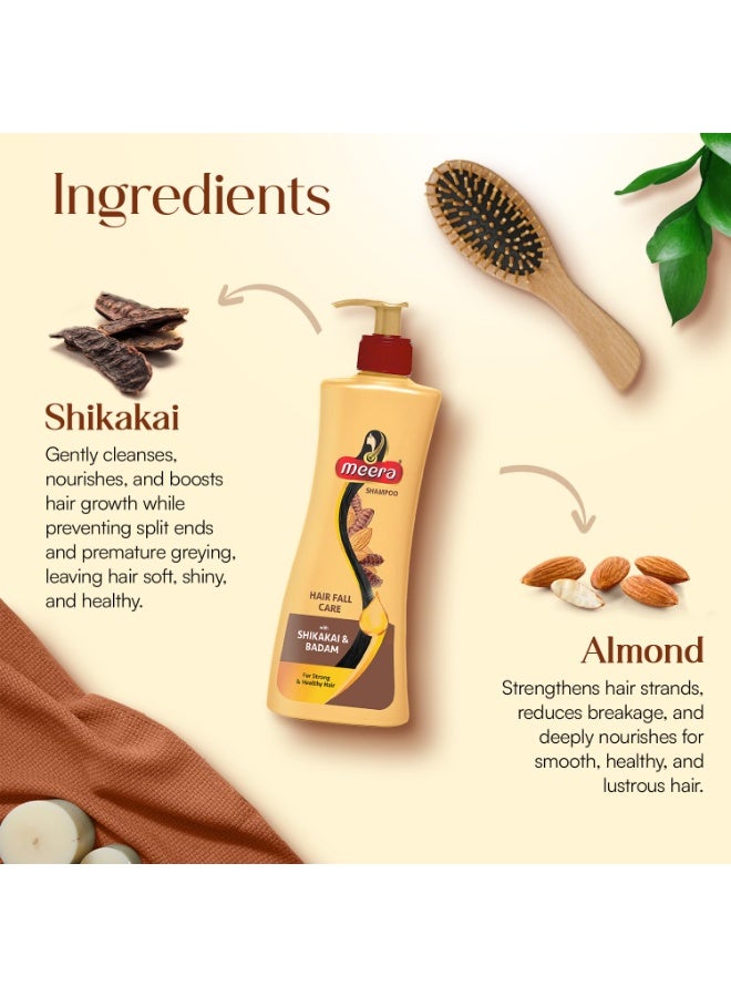 Meera Shampoo Hairfall Care, With Goodness Of Badam and Shikakai, For Men And Women, 340ml - Image 5