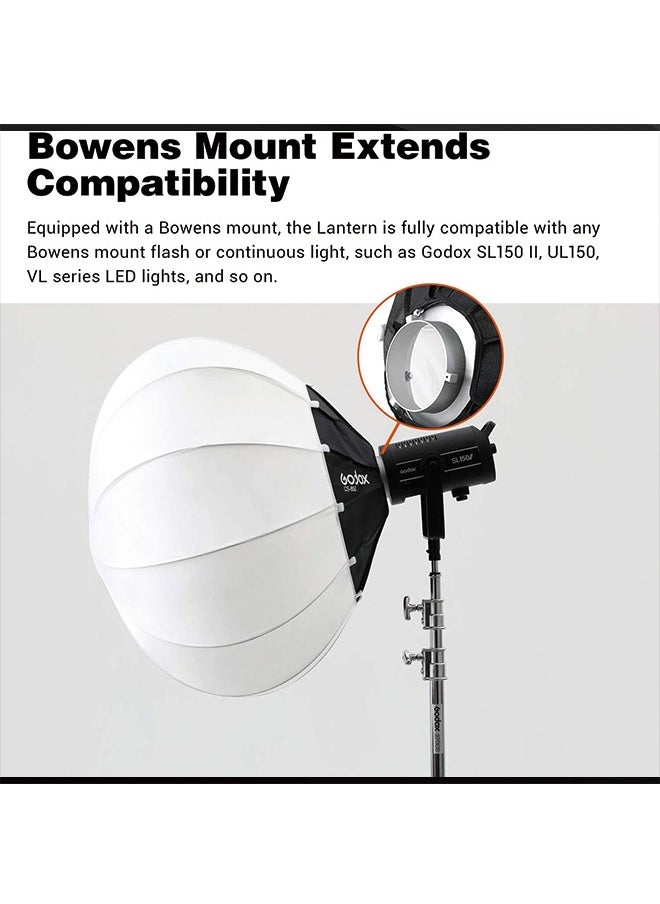 Godox - GODOX Softbox Lantern Softbox CS-65D 65cm Bowens Mount Softbox Soft Light Modifier for Aputure 300D Mark II 120D SL-60W VL150 SL150WII FV150 AD200PRO AD300 AD400PRO AD600 VL300 VL200 UL150 - Image 1