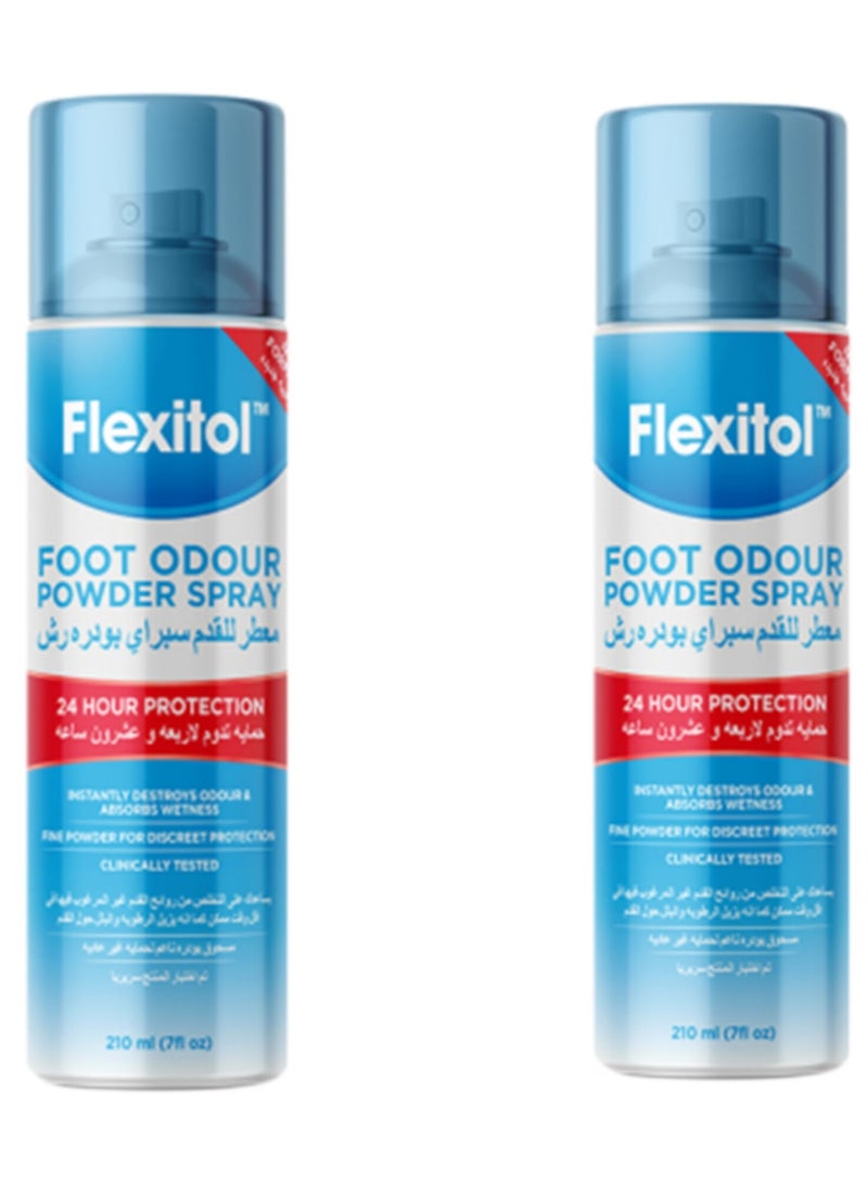 Flexitol Foot Odor Powder Spray, 210 ml  2 pieces