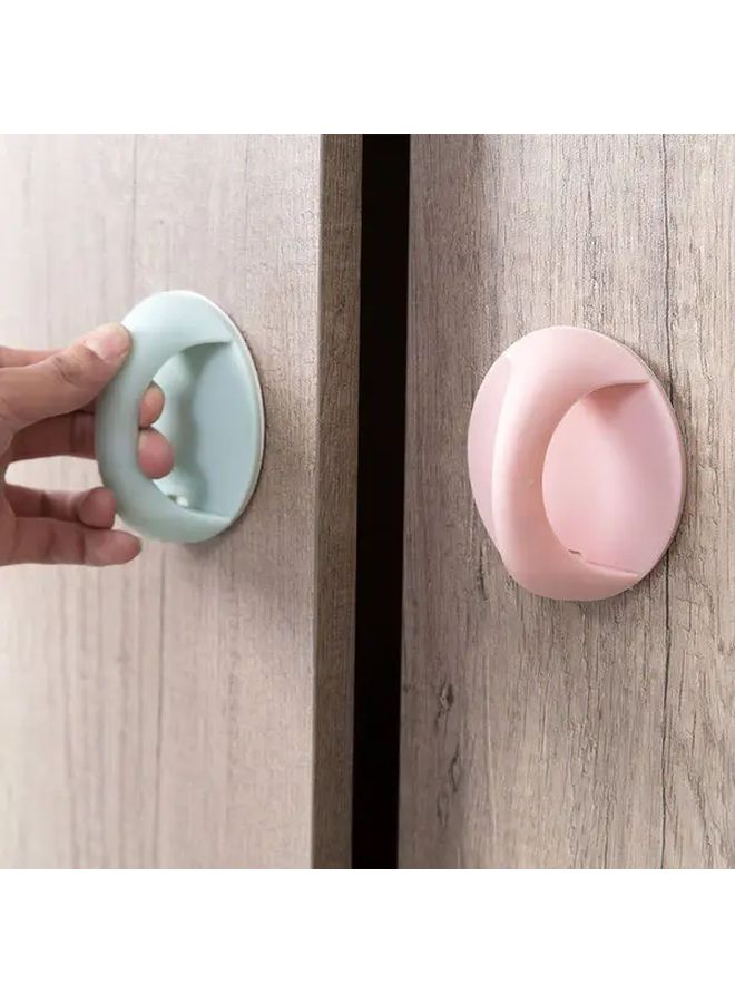 6 Pack Blue Adhesive Door Handles No Drill Damage Free Installation Modern Design - Image 2