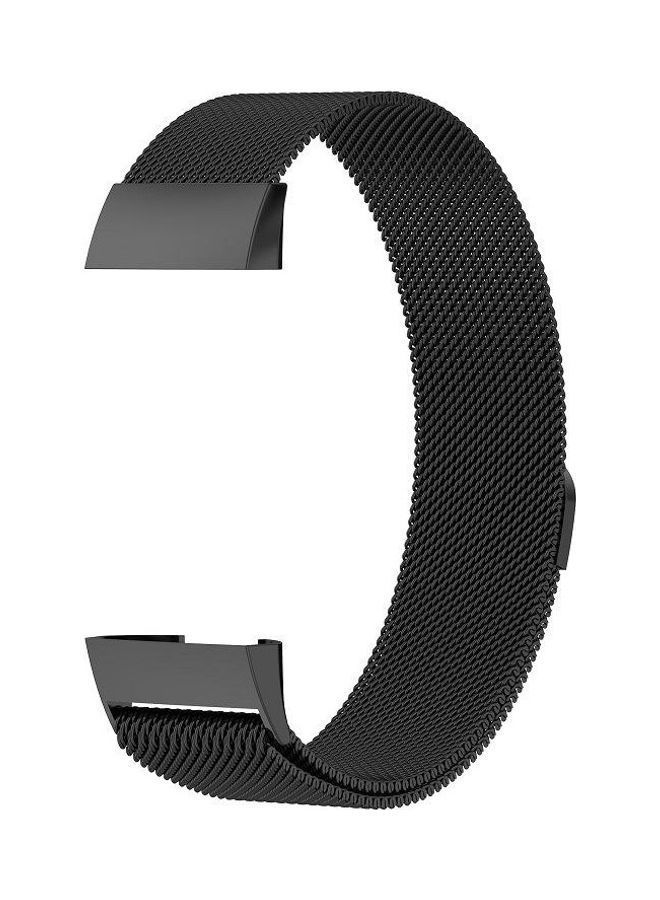 نيبمينينت Stainless Steel Magnet Wrist Strap For Fitbit Charge 3 Black - Image 2