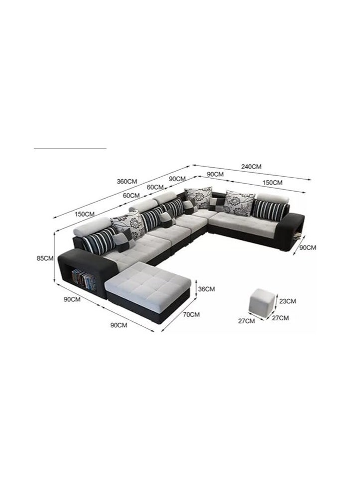 Ripple FURNITURE Simple Leisure  Fashion  Fabric Combination Living Room Sofa  Set  - Image 2