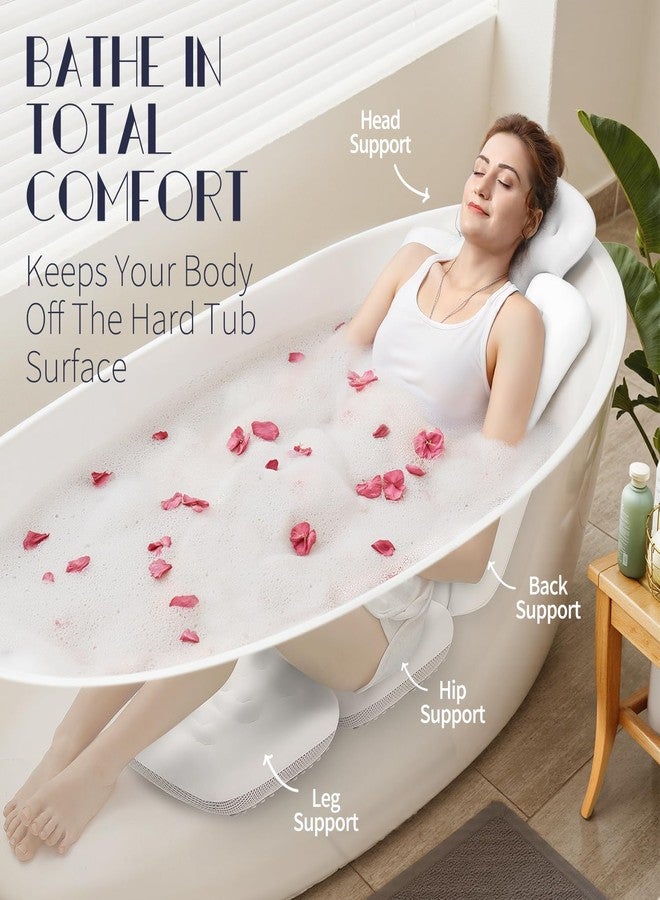 VOXOR Full Body Bath Pillow for Bathtub, Thick Bathtub Cushion, Luxury Tub Pillow for Bath for Headrest Neck and Back Support White 56" x 16" - Image 3