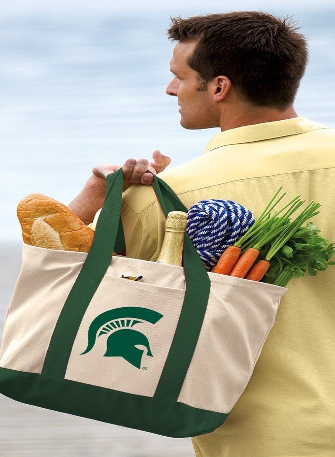 Broad Bay Michigan State Tote Bags NATURAL CANVAS Michigan State Tote Bag - Image 2