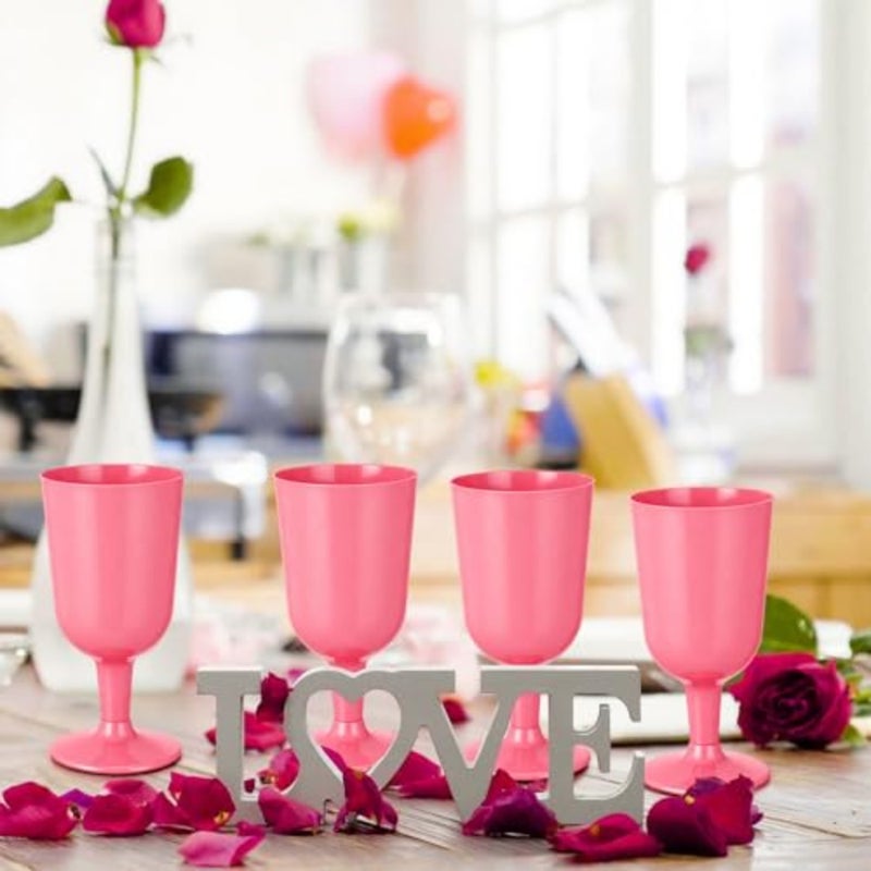96 Pcs Plastic Goblets with Stem 7 oz Plastic Wine Glasses for Party Disposable Wine Cup Champagne Flutes Drinking Glass for Wedding Toasting Birthday Party Supply - Image 4